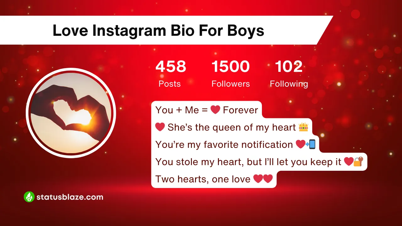 insta bio for boys love