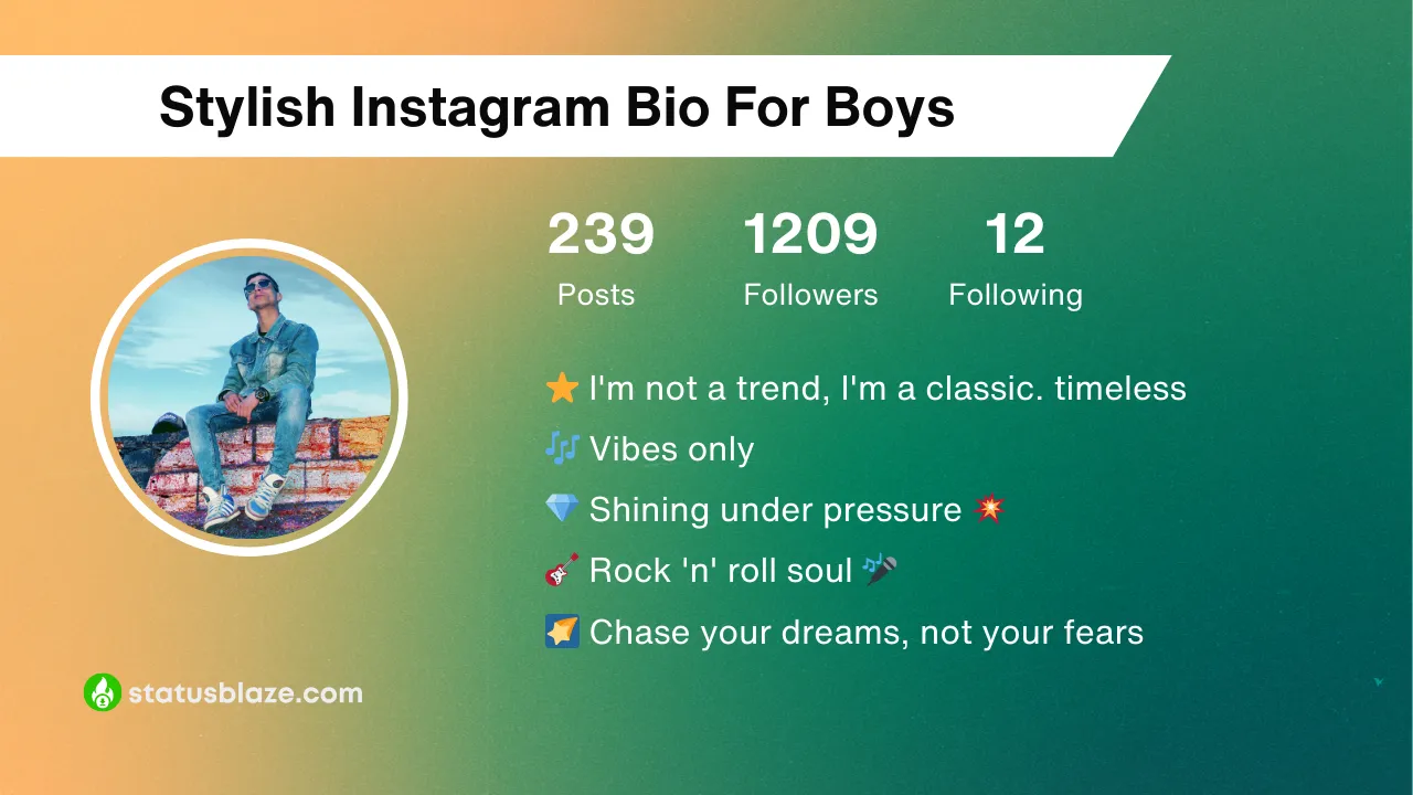 insta bio for boys stylish